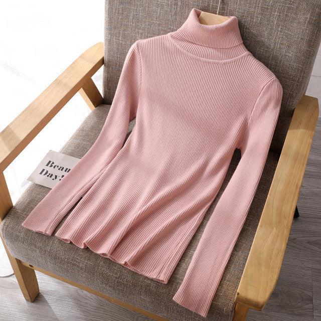Basic Women highneck Sweaters - Amazitshop