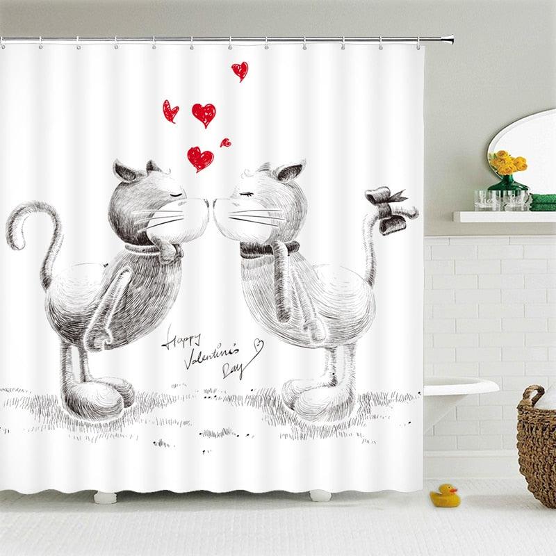 Bathroom Shower Curtain Waterproof And Mildew Proof Polyester Bathroom Curtain Animal Series - Amazitshop