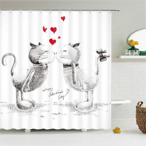 Bathroom Shower Curtain Waterproof And Mildew Proof Polyester Bathroom Curtain Animal Series - Amazitshop
