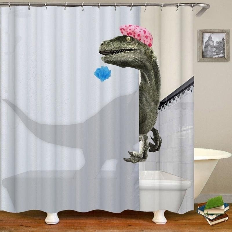 Bathroom Shower Curtain Waterproof And Mildew Proof Polyester Bathroom Curtain Animal Series - Amazitshop