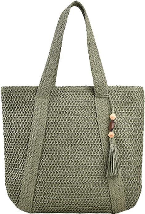 Beach Weaving Tassel Women's Straw Handbag - Amazitshop