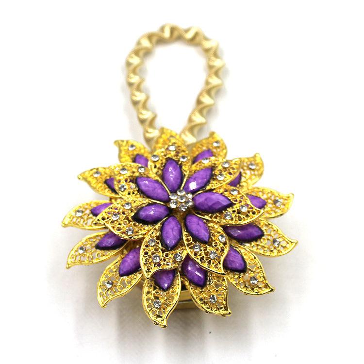 Bedroom Curtain Buckle Spring Magnetic Mouth Rhinestone Curtain Accessories Stretch Strap - Amazitshop