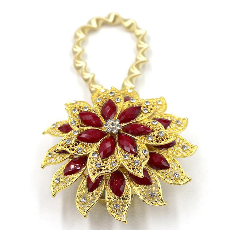 Bedroom Curtain Buckle Spring Magnetic Mouth Rhinestone Curtain Accessories Stretch Strap - Amazitshop