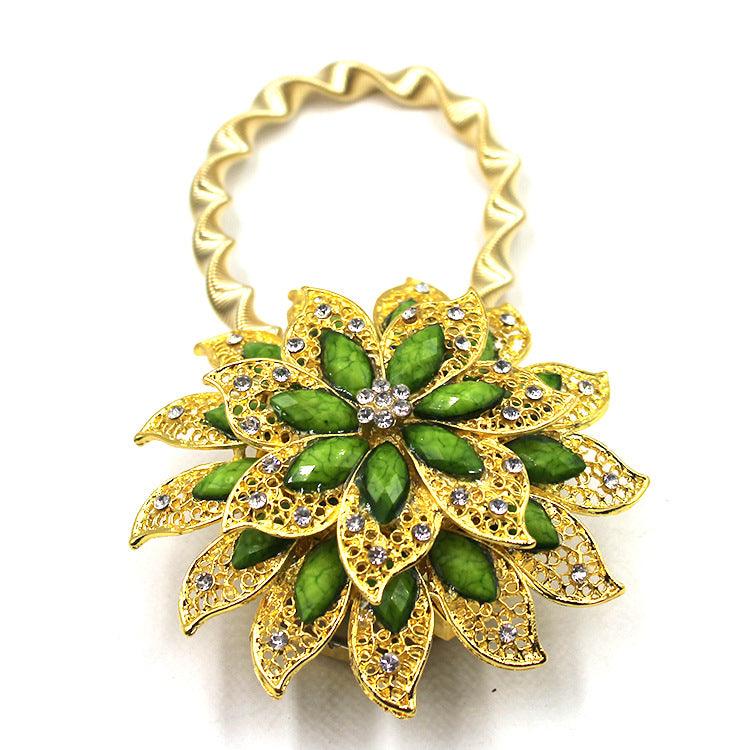 Bedroom Curtain Buckle Spring Magnetic Mouth Rhinestone Curtain Accessories Stretch Strap - Amazitshop