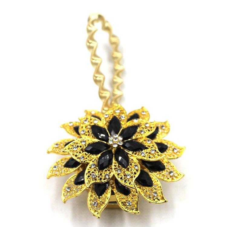 Bedroom Curtain Buckle Spring Magnetic Mouth Rhinestone Curtain Accessories Stretch Strap - Amazitshop