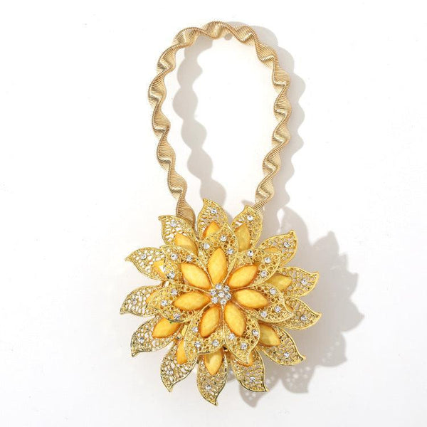 Bedroom Curtain Buckle Spring Magnetic Mouth Rhinestone Curtain Accessories Stretch Strap - Amazitshop