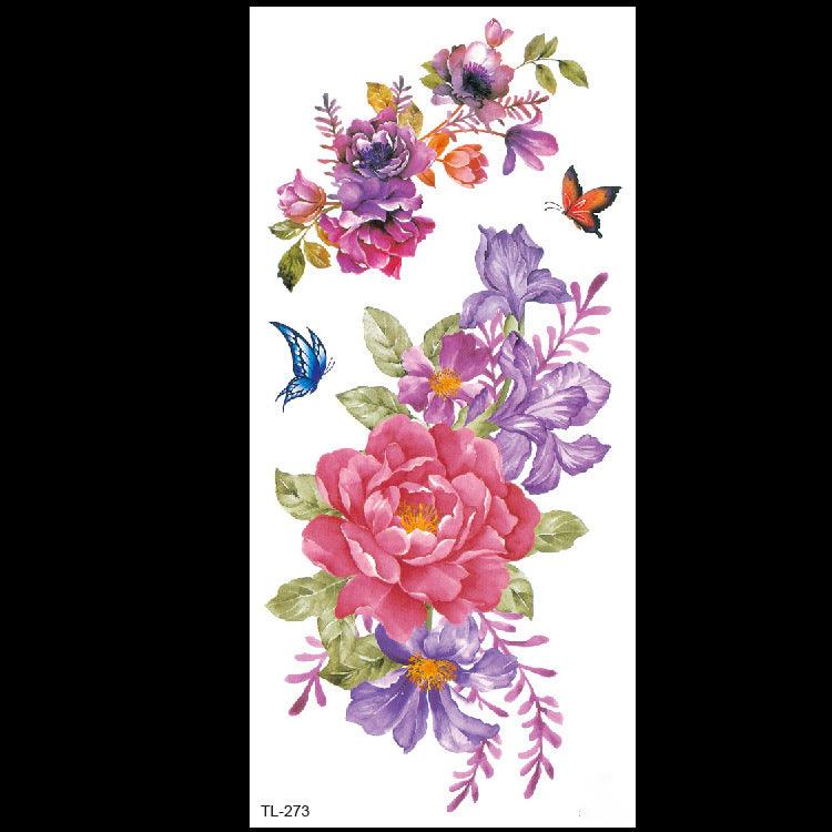 Bian Flower Tattoo Sticker Flower Tattoo Love Heart Tattoo Sticker Eco - friendly Water Transfer Tattoo Paper - Amazitshop
