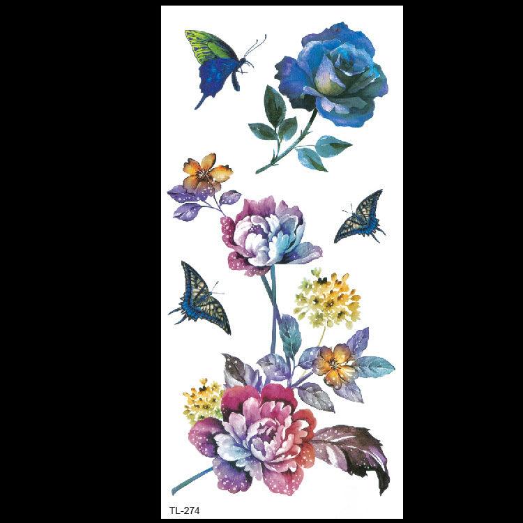 Bian Flower Tattoo Sticker Flower Tattoo Love Heart Tattoo Sticker Eco - friendly Water Transfer Tattoo Paper - Amazitshop