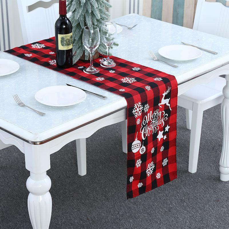 Black Plaid Tablecloth Placemat Restaurant Furnishing Supplies - Amazitshop