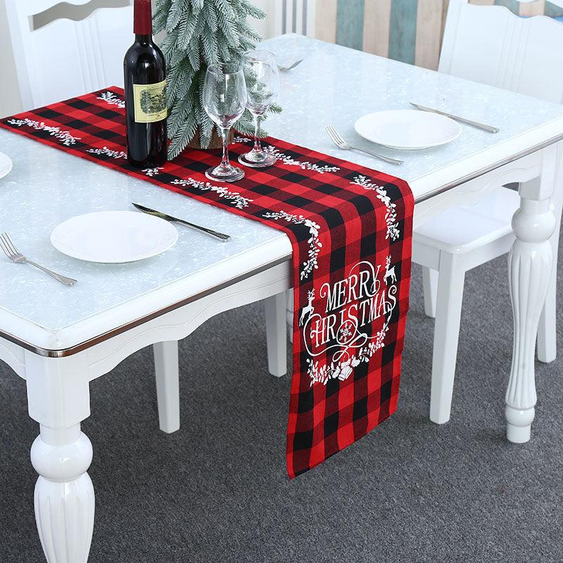 Black Plaid Tablecloth Placemat Restaurant Furnishing Supplies - Amazitshop