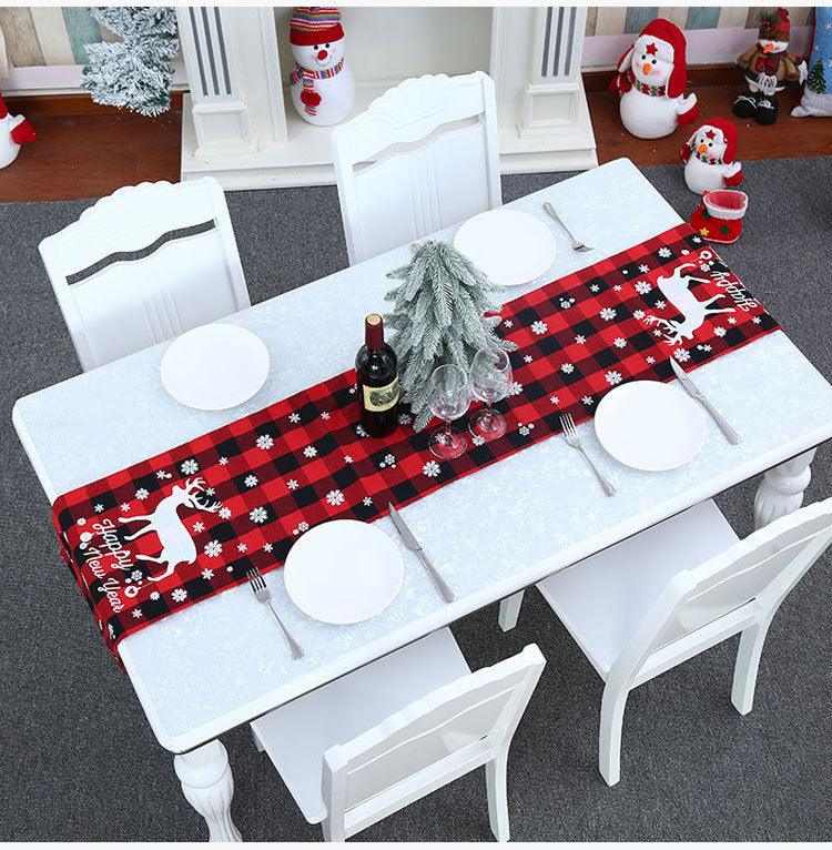Black Plaid Tablecloth Placemat Restaurant Furnishing Supplies - Amazitshop