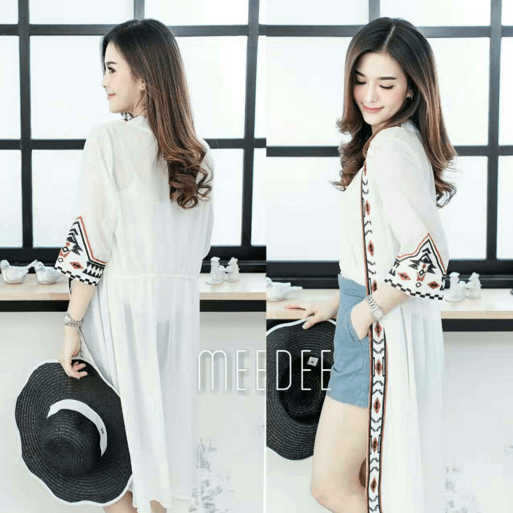 Black White Kimono Cardigan - Amazitshop