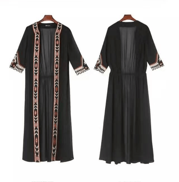 Black White Kimono Cardigan - Amazitshop