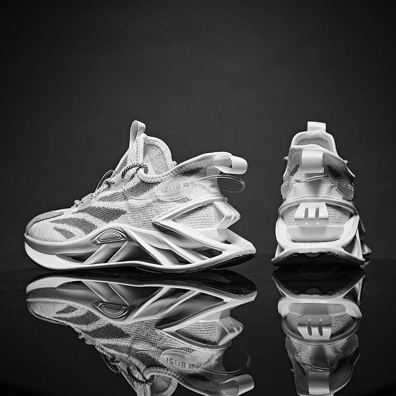 Blade Shoes Men"s New Men"s Shoes Spring Breathable White Shoes Versatile Fashionable Shoes Sshock Absorption Running Mesh Sports Shoes - Amazitshop