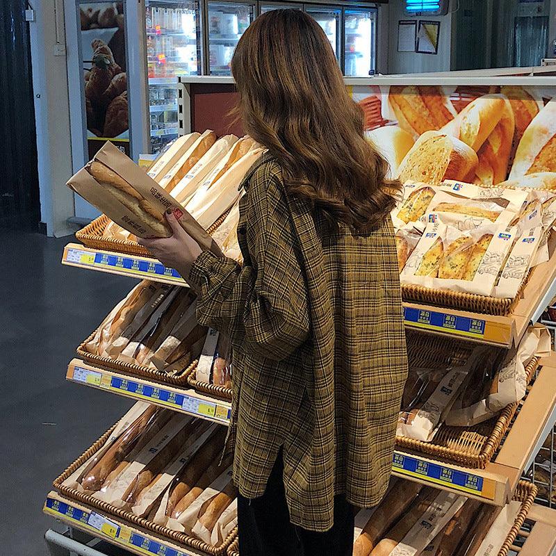 Blouses Plaid Shirt - Amazitshop