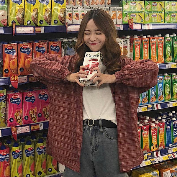 Blouses Plaid Shirt - Amazitshop