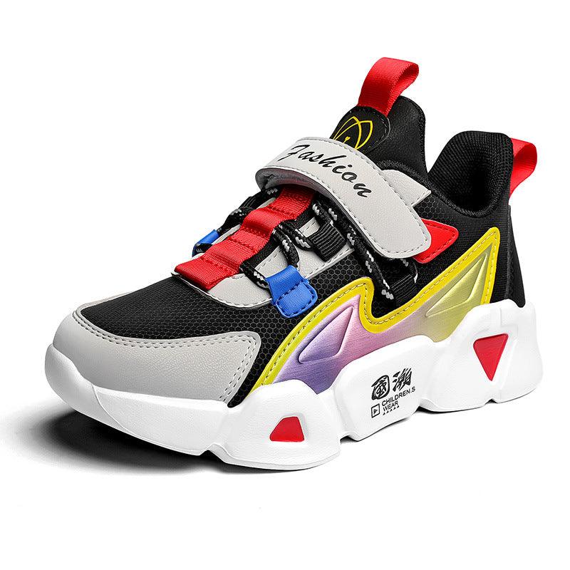 Blue Boys' Single Shoes, Casual Children's Leather, Boys' Students, Big Kids' Soft - soled Sneakers - Amazitshop