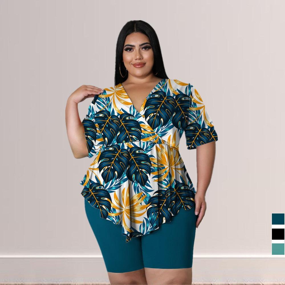 Bohemia Printed Sexy Outfit Plus Size - Amazitshop