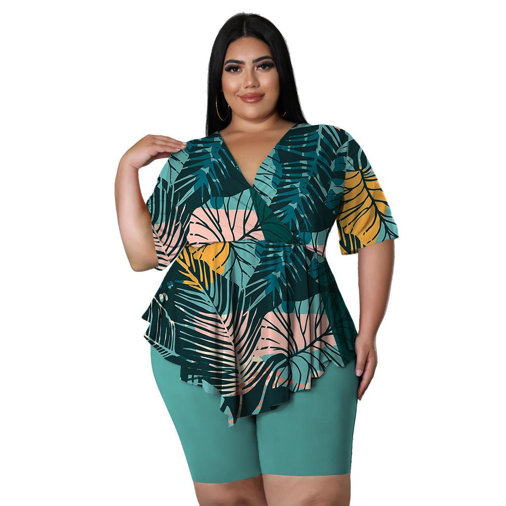 Bohemia Printed Sexy Outfit Plus Size - Amazitshop