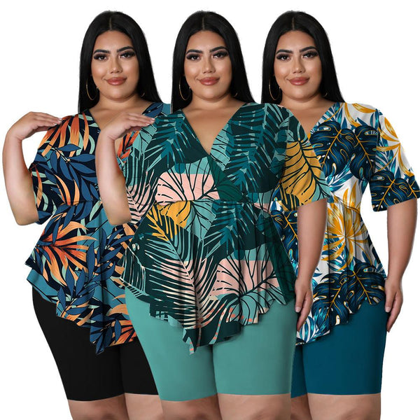 Bohemia Printed Sexy Outfit Plus Size - Amazitshop