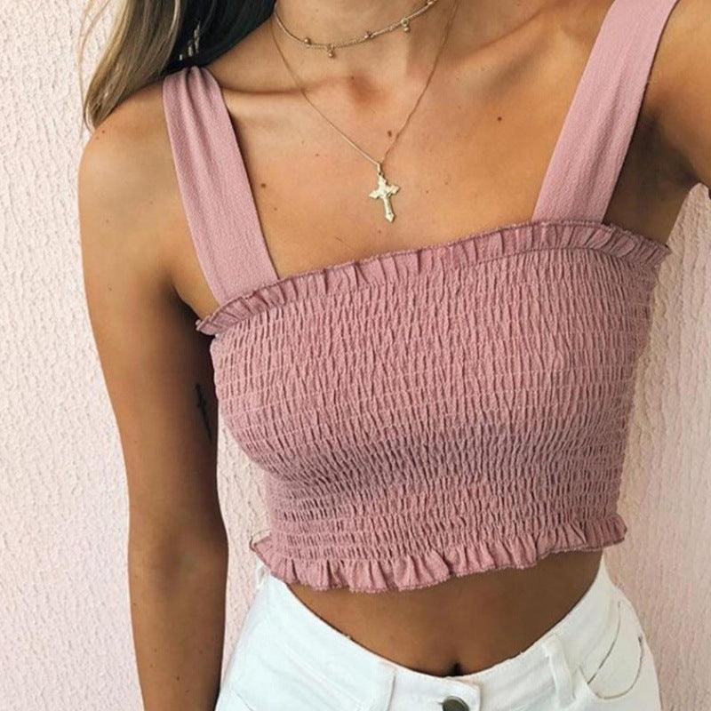 Bow Tie Strap Crop Tank Top Elastic Camis - Amazitshop