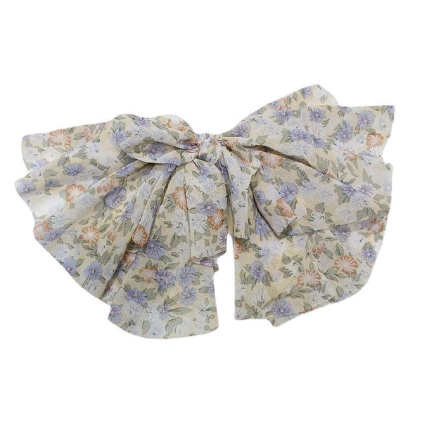 Bow Top Clip Korean Hair Accessories Sen Series French Pendant Printing Super Fairy Back Head Spring Clip Hairpin - Amazitshop