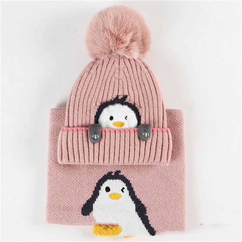Boys And Girls Knitted Scarf Warm Winter Hat - Amazitshop