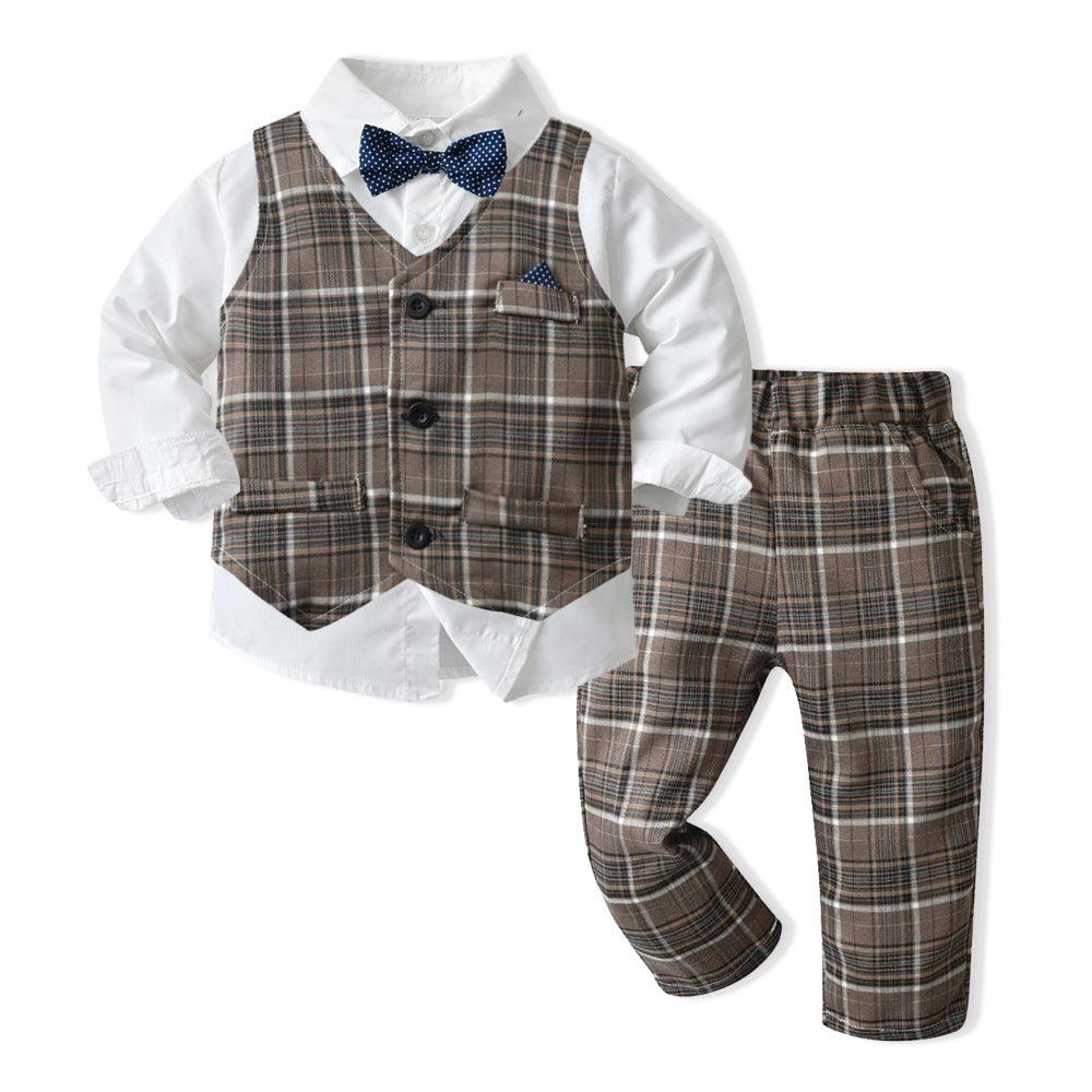 Boys Autumn Clothing Children's Suit Three - piece Set - Amazitshop