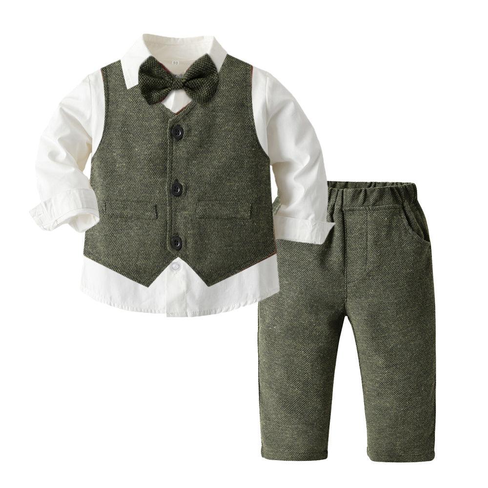 Boys Autumn Clothing Children's Suit Three - piece Set - Amazitshop