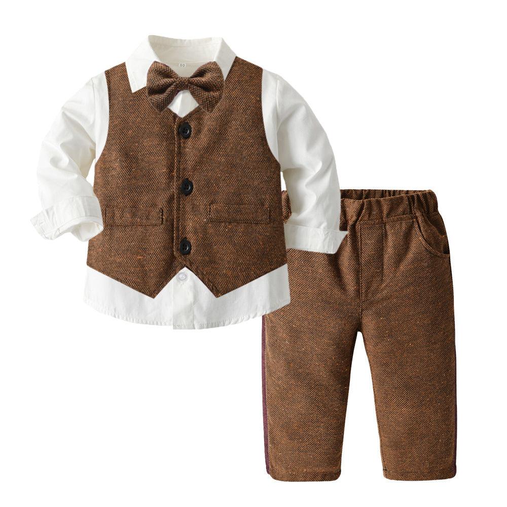 Boys Autumn Clothing Children's Suit Three - piece Set - Amazitshop