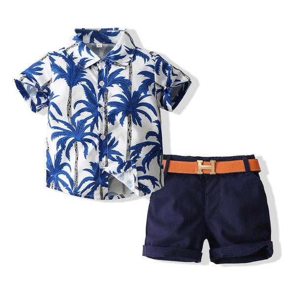 Boys Beach Style Short Sleeve Shirt Outfit - Amazitshop