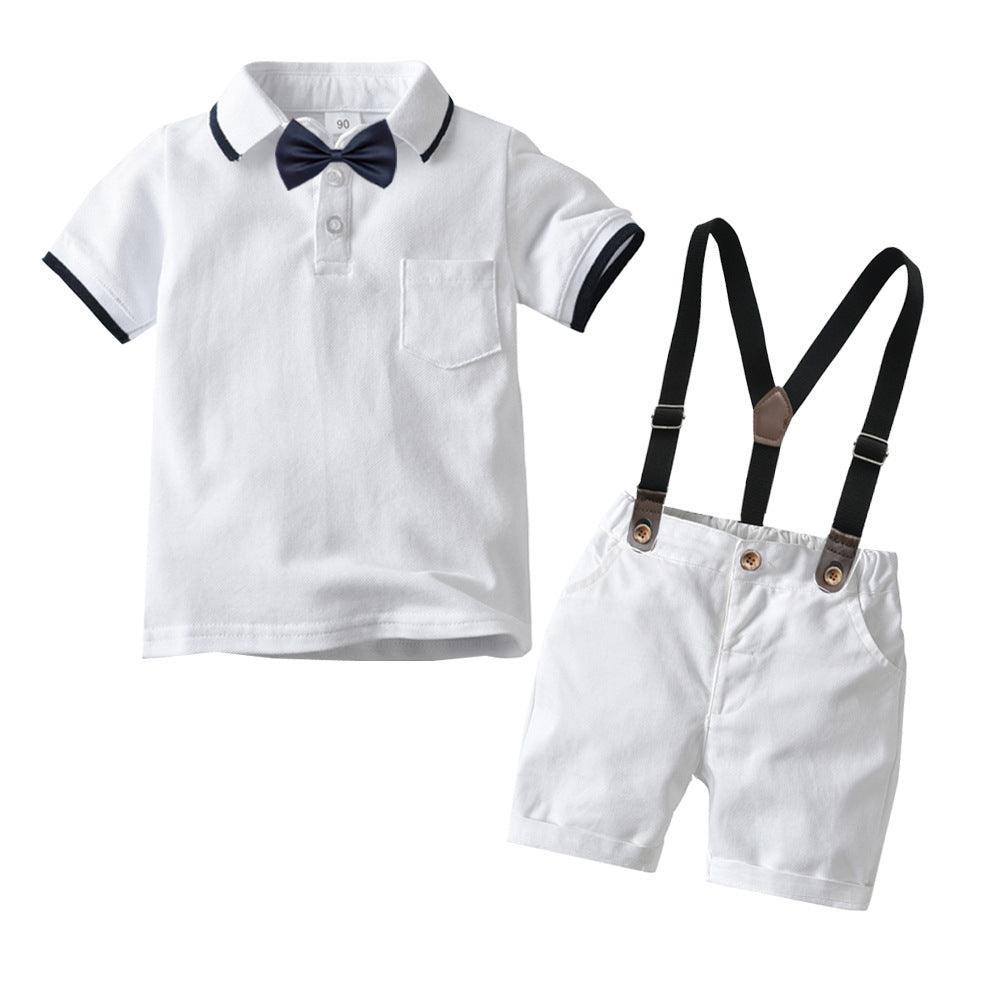 Boys bow tie dress suit shirt suit - Amazitshop