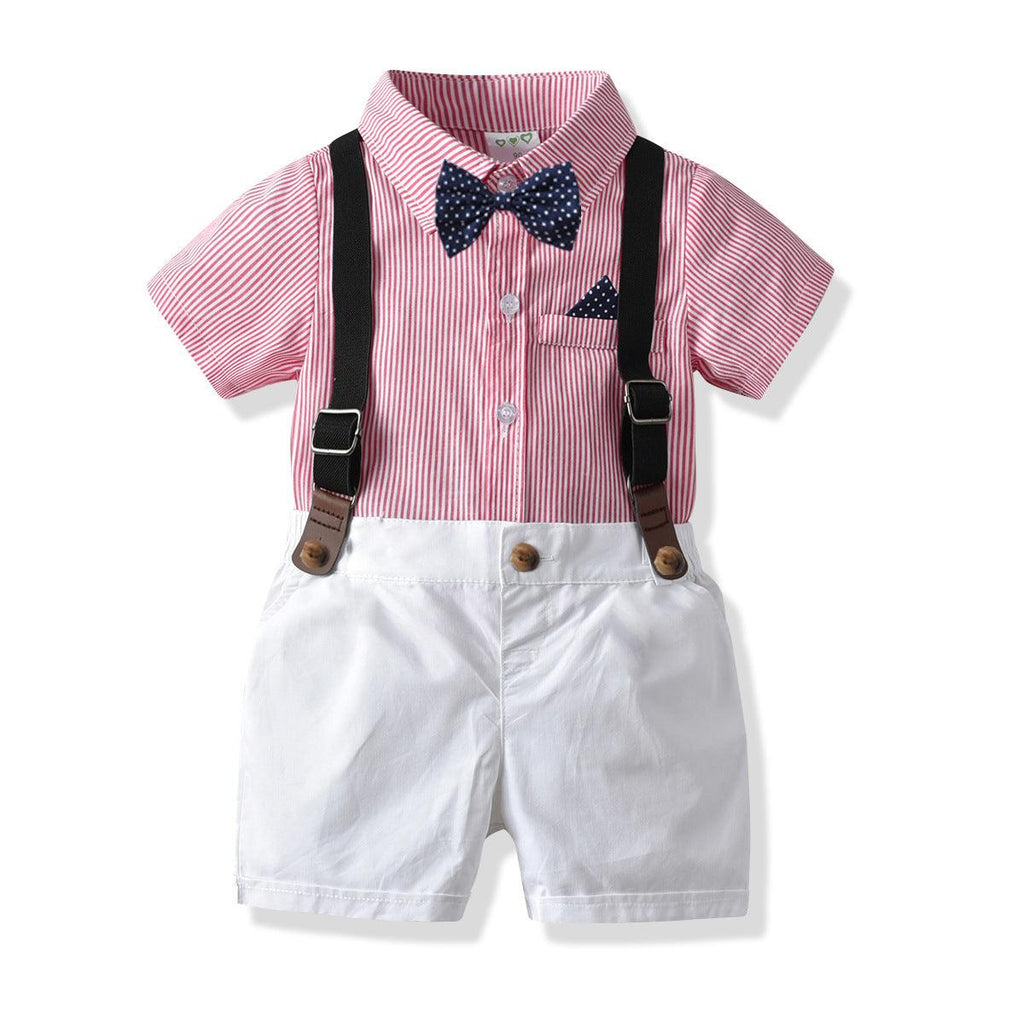 Boys bow tie dress suit shirt suit - Amazitshop