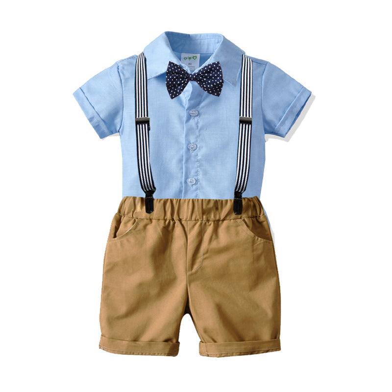 Boys bow tie dress suit shirt suit - Amazitshop