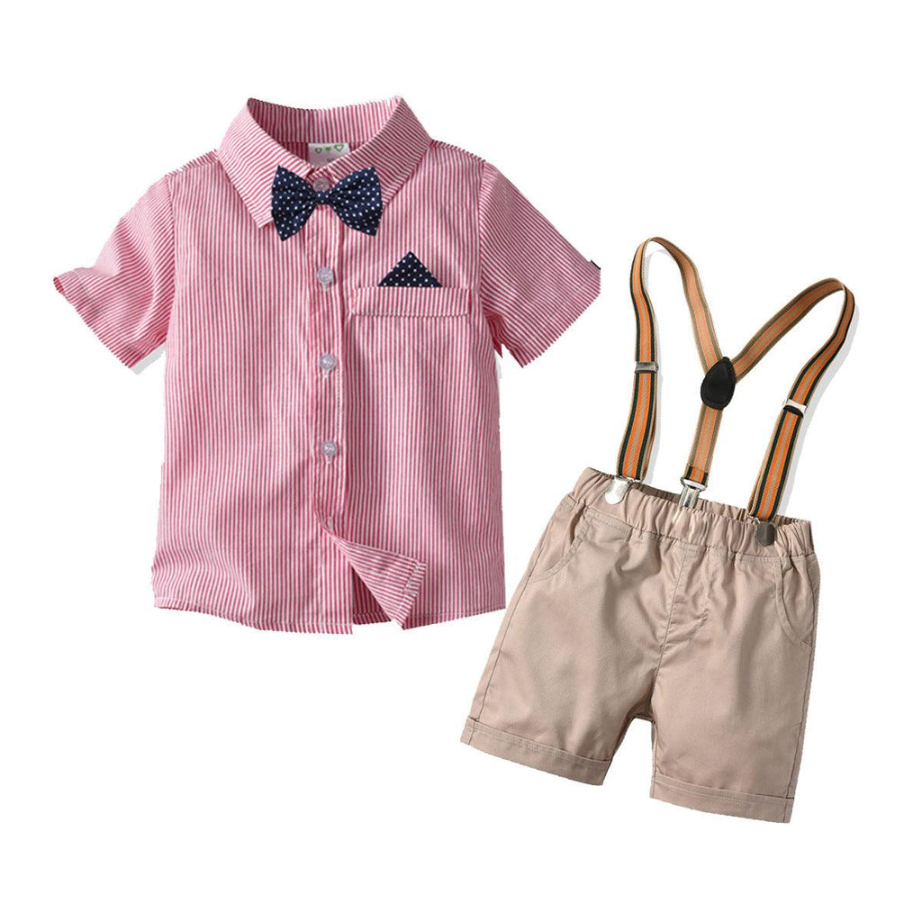 Boys bow tie dress suit shirt suit - Amazitshop