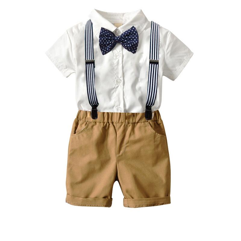 Boys bow tie dress suit shirt suit - Amazitshop