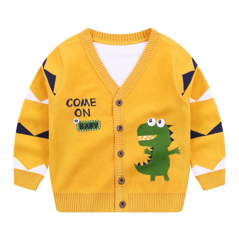 Boys Cardigan Jacket V - neck Single Breasted Sweater Kids - Amazitshop
