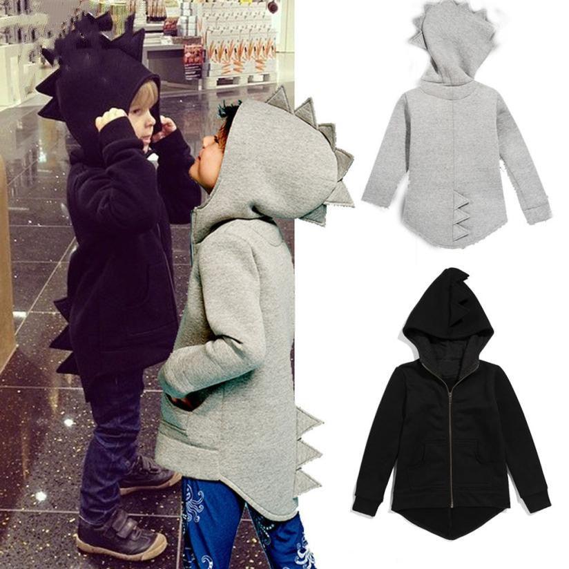 Boys Clothes Kids Baby Boy Jacket Dinosaur Hooded Coat - Amazitshop