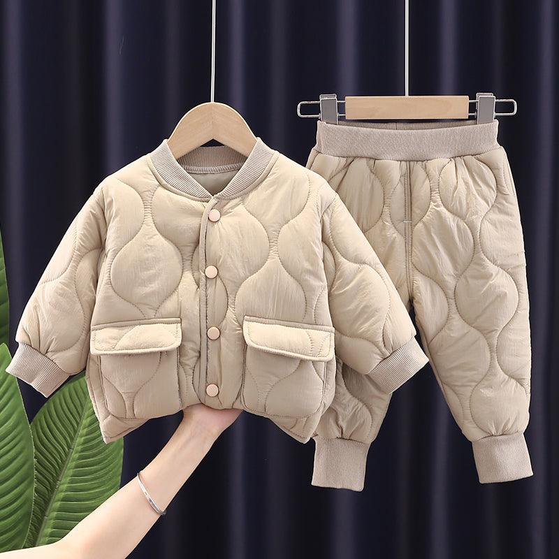 Boys' Cotton Clothes Baby Warm Two - piece Set - Amazitshop