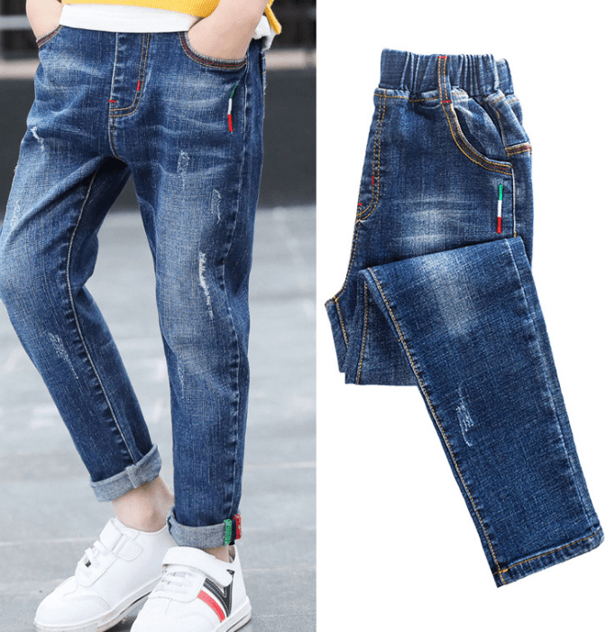 Boys' denim trousers, new style, big children's trousers, spring and autumn children's trousers - Amazitshop
