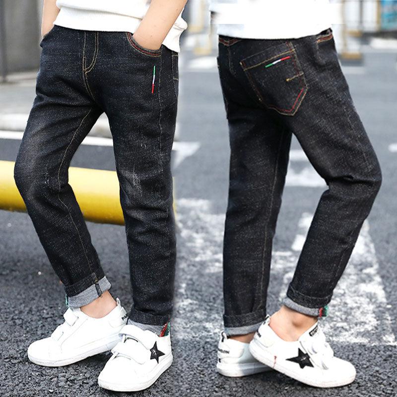 Boys' denim trousers, new style, big children's trousers, spring and autumn children's trousers - Amazitshop