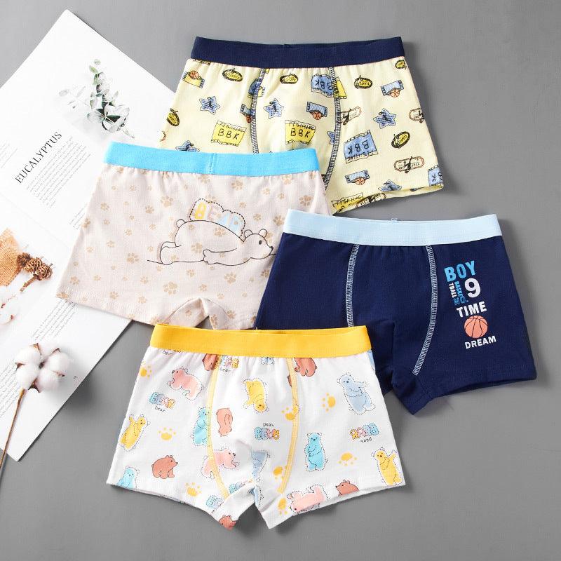 Boys' Flat Corner Fine Shuttle Cotton Underwear - Amazitshop