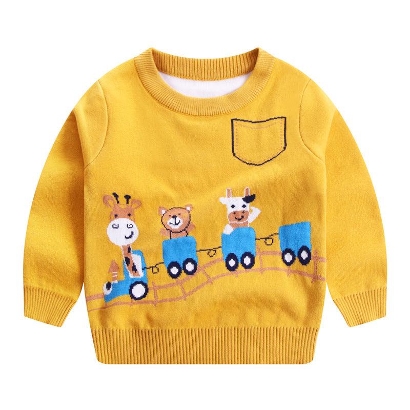 Boys Knitwear Fawn Cotton Doublelayer Bottom Top - Amazitshop