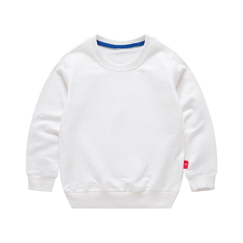 Boys Korean Round Neck Solid Color Loose Long Sleeve Pullover - Amazitshop
