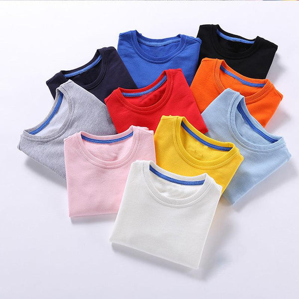 Boys Korean Round Neck Solid Color Loose Long Sleeve Pullover - Amazitshop
