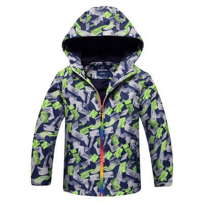 Boys' Outdoor Sports Windbreaker With Warm Waterproof Cloth - Amazitshop