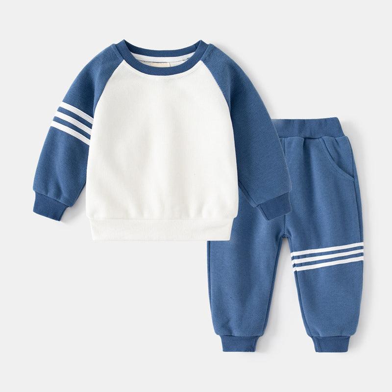 Boys' Patchwork Sleeve Bars Sweater - Amazitshop