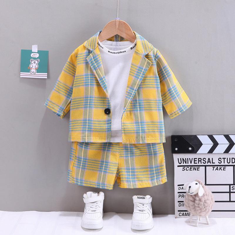 BOys Personality Lapel Three Piece Cardigan Suit - Amazitshop