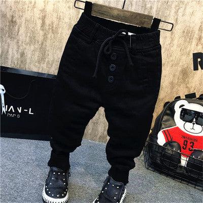 Boy's personality thickening plus velvet jeans children's jeans - Amazitshop