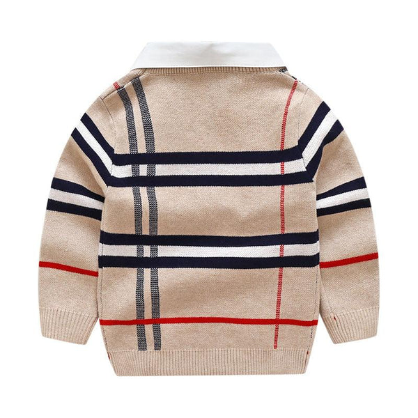 Boys plaid jacquard sweater - Amazitshop